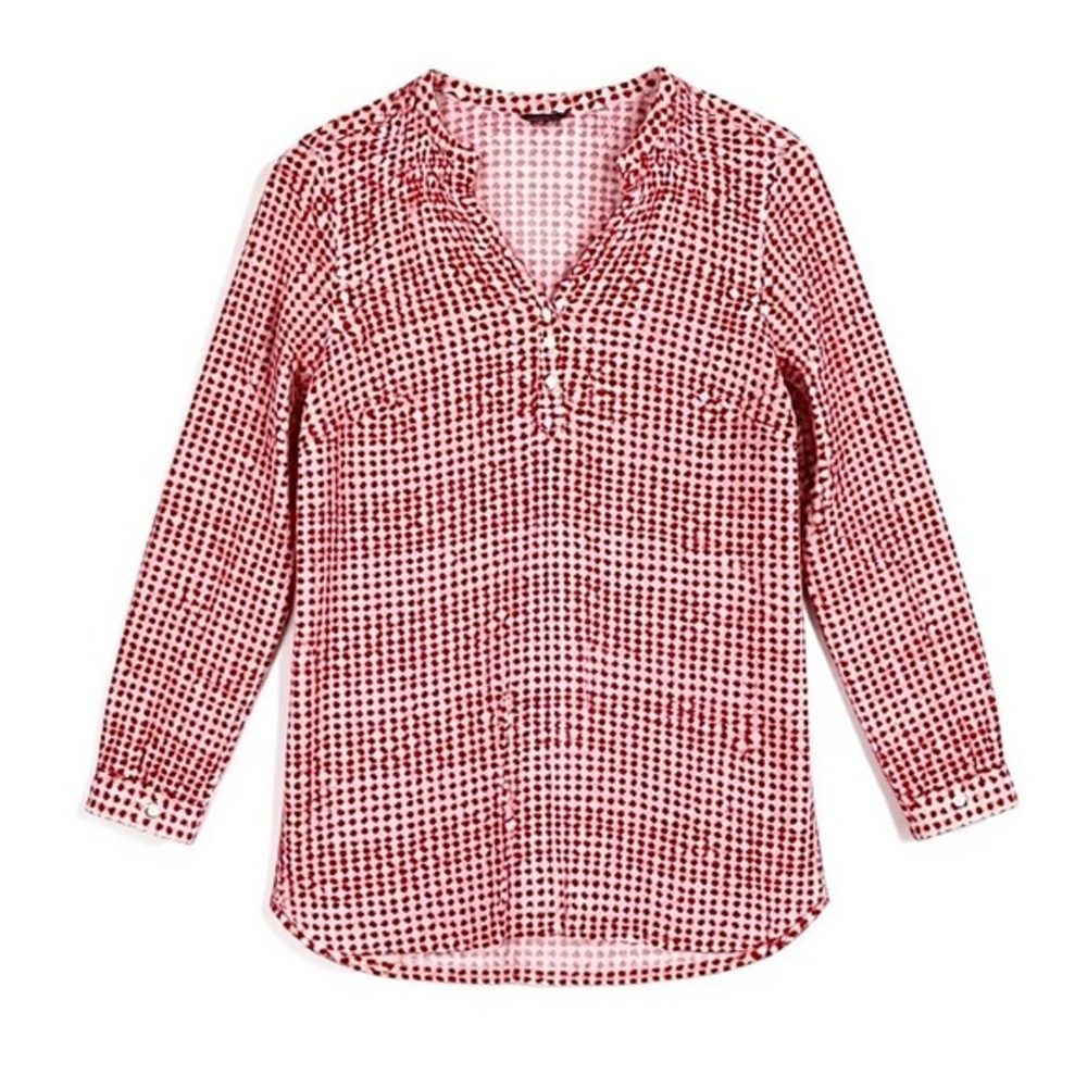 4/$20 Eddie Bauer Women’s Abstract Geometric Print Cotton Blouse Medium - Picture 2 of 5